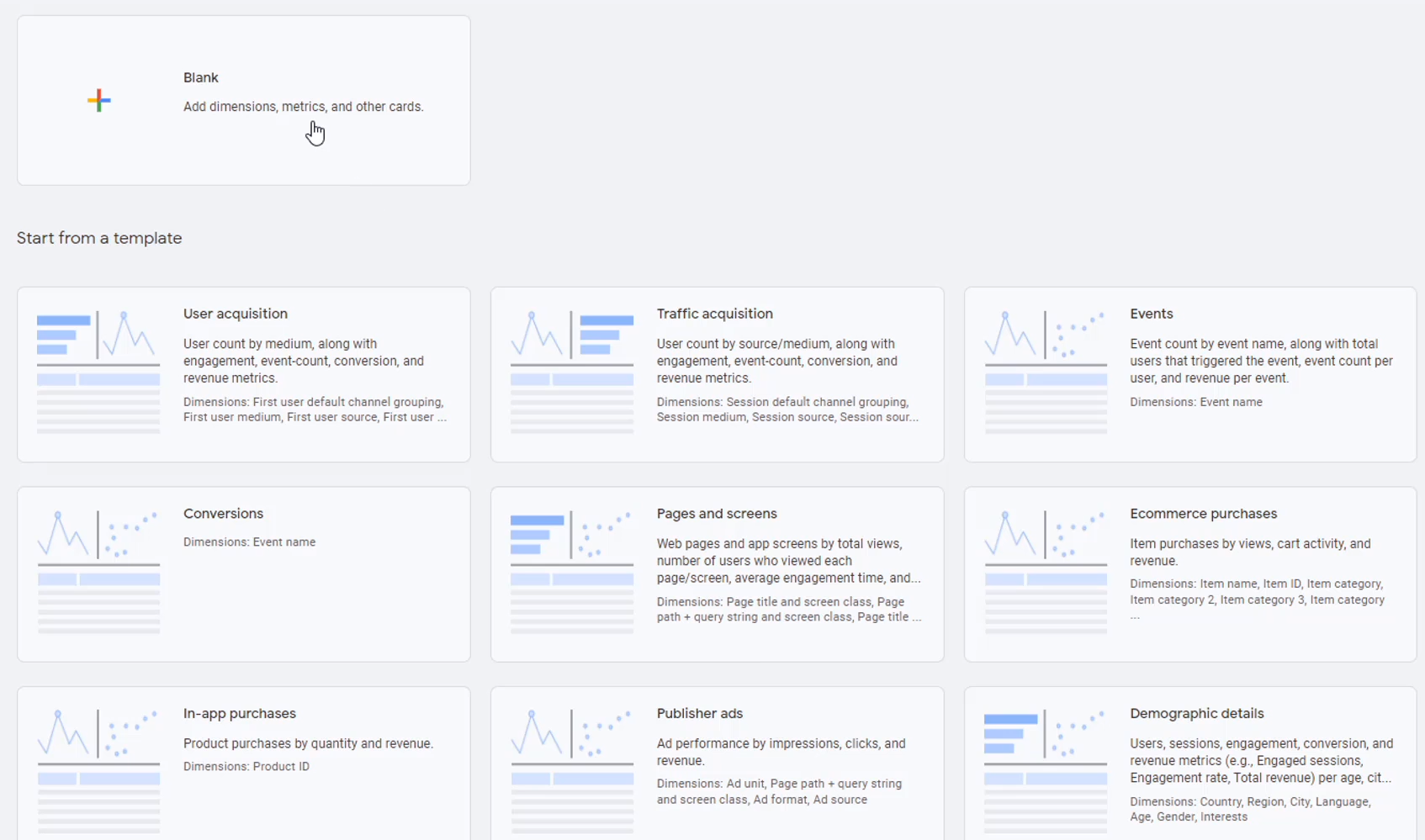 Custom-detail-report-creation in Google Analytics